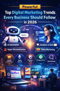 Powerful Top Digital Marketing Trends Every Business Should Follow in 2026 with AI automation, chatbots, and data-driven marketing