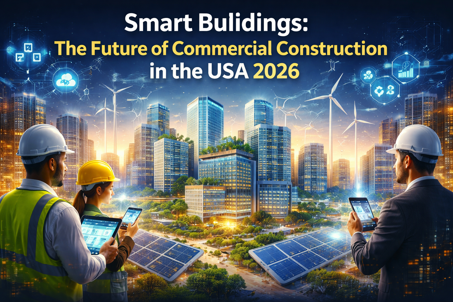 Smart Buildings The Future of Commercial Construction smart office automation system energy efficient building USA