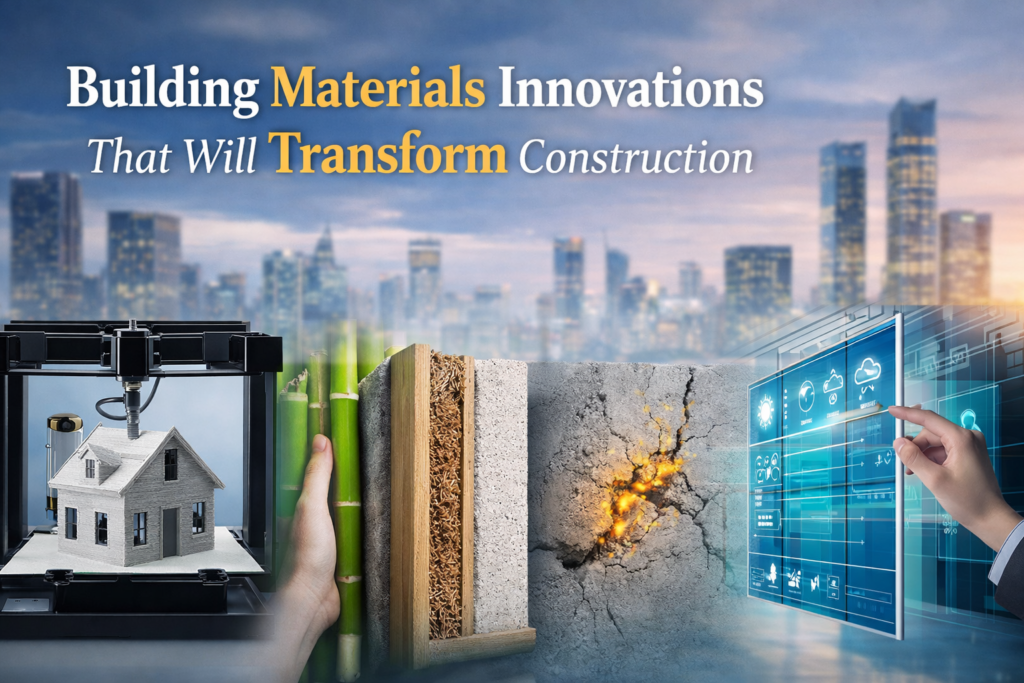 building materials innovations that will transform construction modern smart and sustainable building technology concept