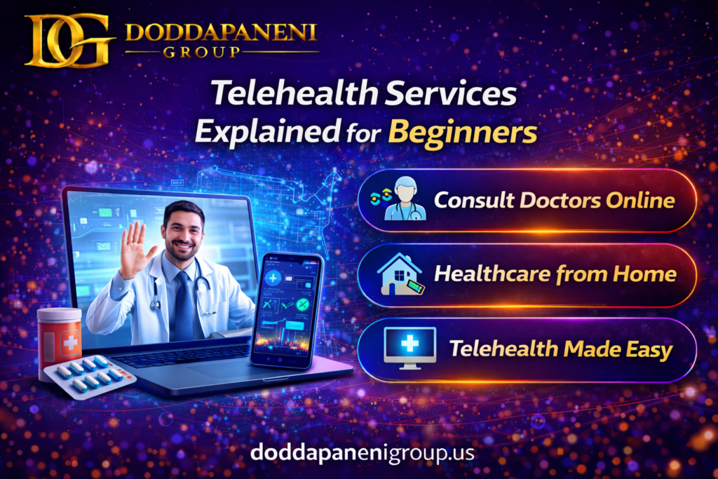 Current image: Telehealth services explained for beginners with online doctor consultation, virtual healthcare, and telemedicine access from home
