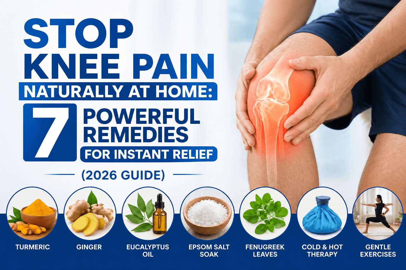 stop knee pain naturally at home with instant relief without medicine using safe natural remedies