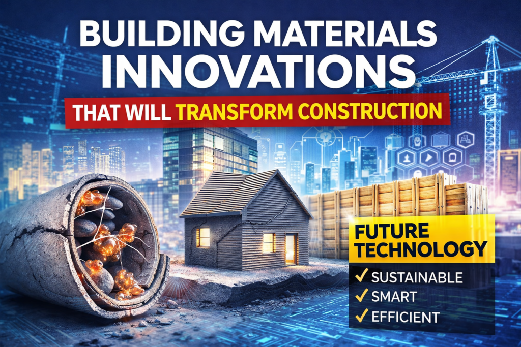 building materials innovations that will transform construction futuristic building technology concept